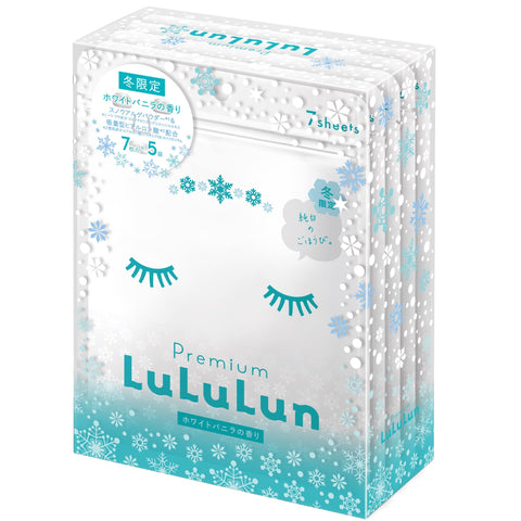 Face Mask Face Pack Premium Lululun Snow (White Vanilla Scent), 7 Sheets x 5 Bags