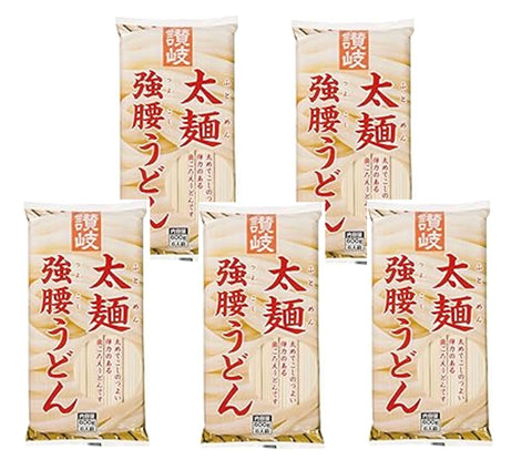 Sanuki Shisei Sanuki Thick Noodles Strong Waist Udon, 21.2 oz (600 g) x 5 Bags