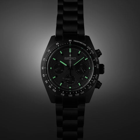 Seiko Prospex SPEEDTIMER Men's Solar Chronograph Wristwatch, black, 1 piece, Bracelet Type