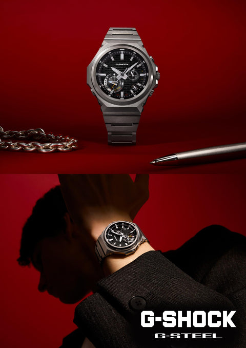 Casio 卡西欧 腕表 G-STEEL 搭载蓝牙 Tough Solar GST-B1000/B1000, 蓝色, 极简设计