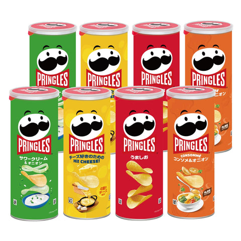 Pringles Kelloggs Pringles M Cans, 4 Types, Assorted Set (Umao, Sour Cream Onion, ChEEEEEEESE, Snack Nori) *Set of 4 (2 x 2)
