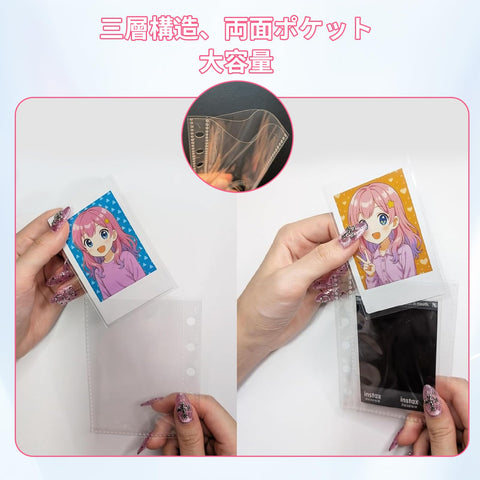 Sediven シール帳 透明 女の子 はがせる A7 バインダー 手帳 クリアバインダー 6穴 マイクロ6 シール収納 推し活グッズ （星柄）