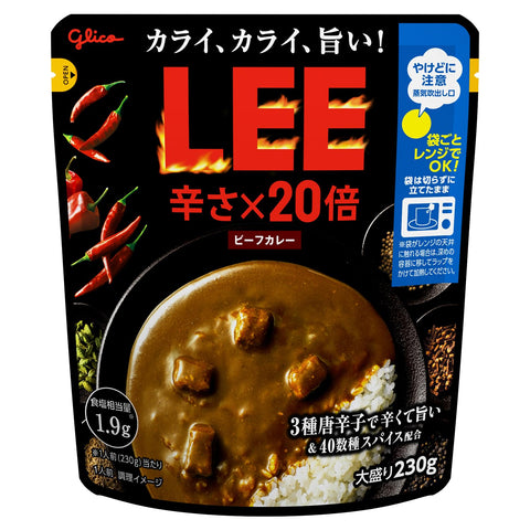 Ezaki Glico Beef Curry LEE Large Spicy x 20 Times, 8.1 oz (230 g) x 5 Packs