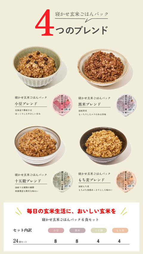 可打结 躺着糙米 4种混合(与糙米 比较吃) 蒸饭 糙米包 (小豆/黑米/糯麦/十五谷) 微波炉简单烹饪 糙米饭 (160克 (×24))