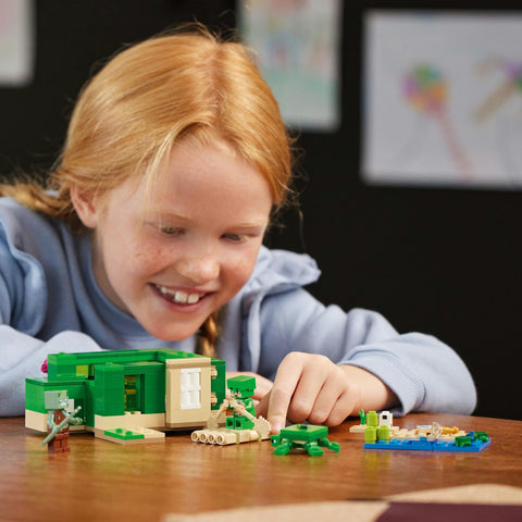 LEGO Minecraft 21254 Turtle Beach House Toy Toy Present, Blocks, Girls, Boys, Children, 7, 8, 9, 10, Elementary School Students, Micra