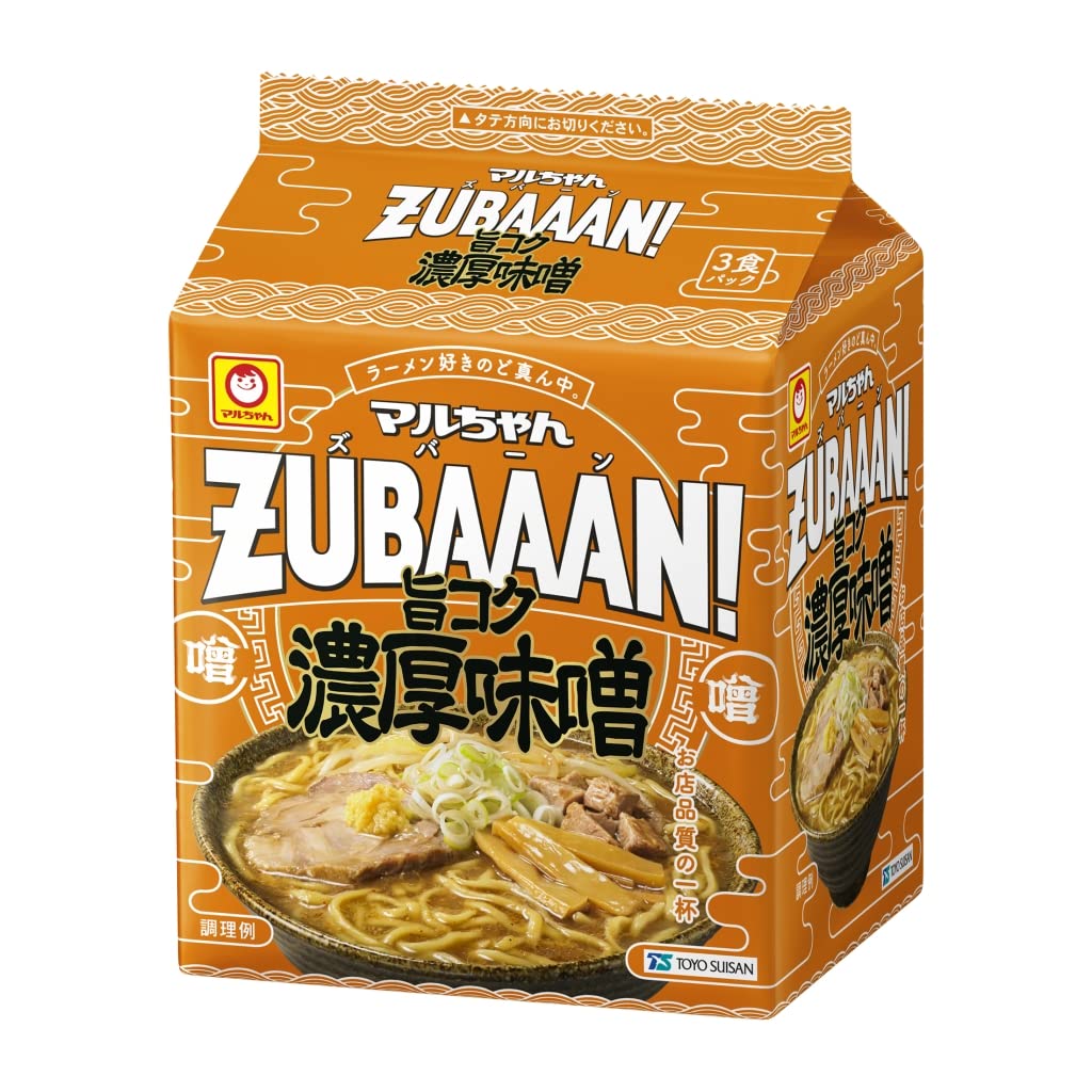 Maru-chan ZUBAAAN! Rich Miso, 3 Servings Pack x 9 Bags
