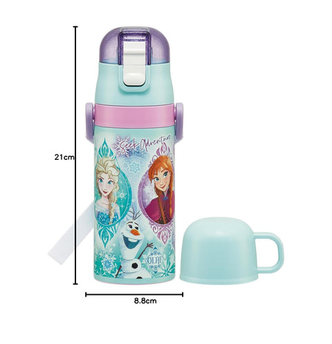 スケーター(Skater) 子供用 ステンレス 水筒 2way ストロー飲み 400ml コップ飲み 350ml 子供に優しい軽量タイプ ディズニー アナと雪の女王 25 女の子 保温・保冷小容量タイプ waterbottle スポーツボトル かわいい キッズ 子供 こども 水瓶 SKCP369034