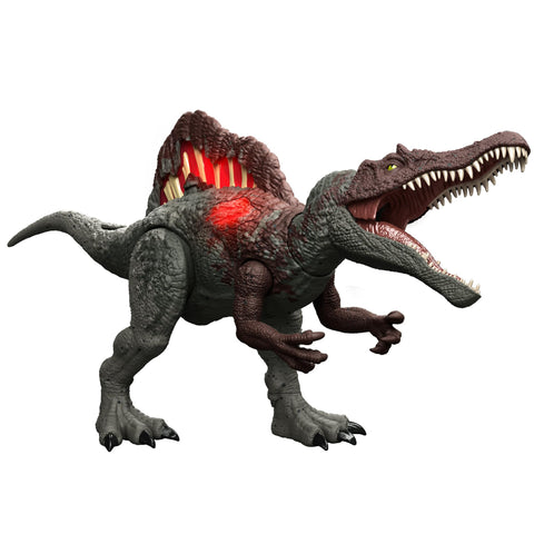 Mattel Jurassic World HXF62 Damage! Hikaru Spinosaurus Children's Figure, Dinosaur Toy, Total Length: Approx. 21.7 inches (55 cm), 4 Years Old and Up Green