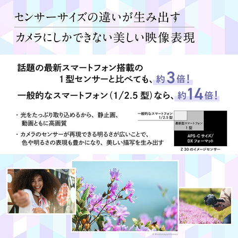 니콘 니콘 미러리스 SLR Z30 더블 줌 키트 Z 마운트 APS-C 비디오 브이로그 이미지 안정화 블랙