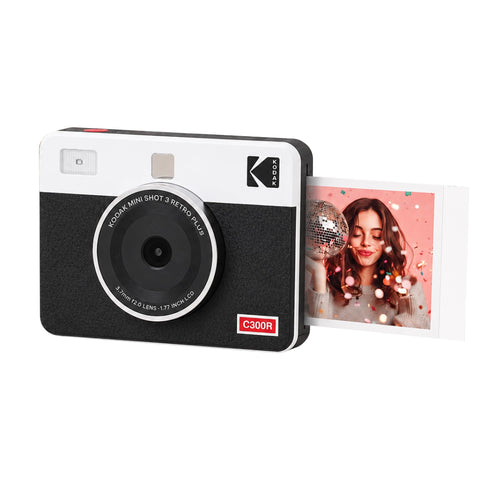 柯達 KODAK Mini Shot 3 復古 4PASS 2-in-1一次成像相機&照片印表機(7.6cmx7.6cm)+相機主體8張,白色