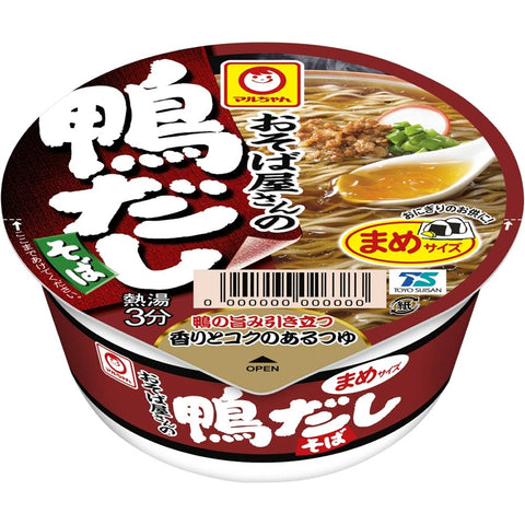 マルちゃん おそば屋さんのまめ鴨だしそば ( 48g×12個 / ミニサイズ ) カップ麺 そば 鶏肉だんご ( 鶏の旨み / 香ばしいロースト感 ) 箱買い 東洋水産 赤いきつねシリーズ