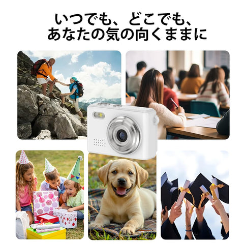 SACCONNECT miniカメラ デジタルカメラ 小型デジタルカメラ スマホに送れる 固定焦点 約100万画素 720P HD 動画 0.96インチ液晶画面 USB Type-C Android microSDカード コンパクト 軽量 初心者向け 子供 (ホワイト) SMC01-WH