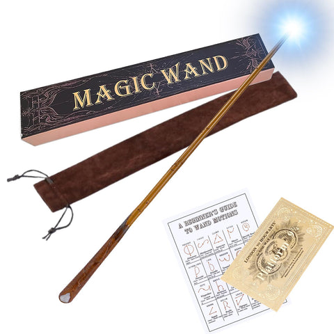 Magic Wand + Free Storage Bag, Harry Potter Cosplay Goods, Magic Wand Set with Light, Light Up Wand, Magic Wand Light, Storage Bag Included (Newt Scamander)