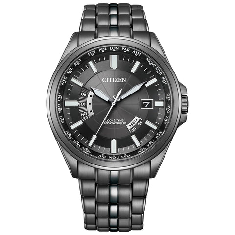 [CITIZEN] 腕時計 CITIZEN COLLECTION 光発電エコ・ドライブ 電波時計 防水 ブラックカラー 黒 NIGHT COLOUR EDITION CB0294-54E メンズ