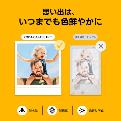 コダック KODAK Mini Shot 3 レトロ 4PASS 2-in-1インスタントカメラ＆フォトプリンター(7.6cmx7.6cm)＋カメラ本体8枚入り、ホワイト