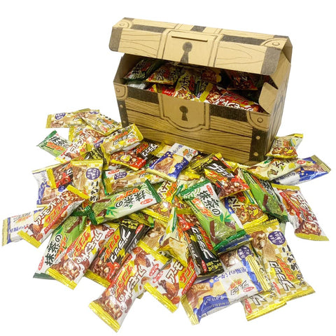 Black Thunder 6 Types, 60 Bags, Assorted, Treasure Chest Box Set, Divided Items, Individual Packaging, Random Set, Chocolate, Petite Gift, Great Gift