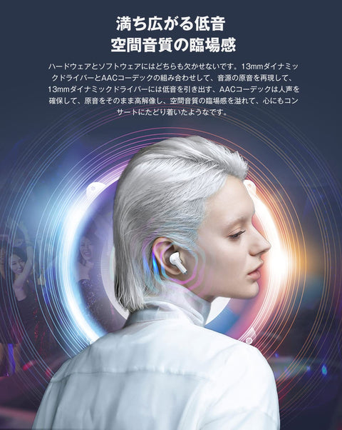 ワイヤレスイヤホン bluetooth 5.4 【ダブル マイクENC CVC8.0通話ノイズキャンセリ】自動ペアリング EDR 空間オーディオ音質 hi-fi音質 AACコーデック ブルートゥース ハンズフリー通話 無線 片耳 インナーイヤー タイプc OVP過充電保護 長時間 タッチセンサー 左右分離 フィット 通勤通学/散歩/WEB/テレワーク/ZOOM/電話