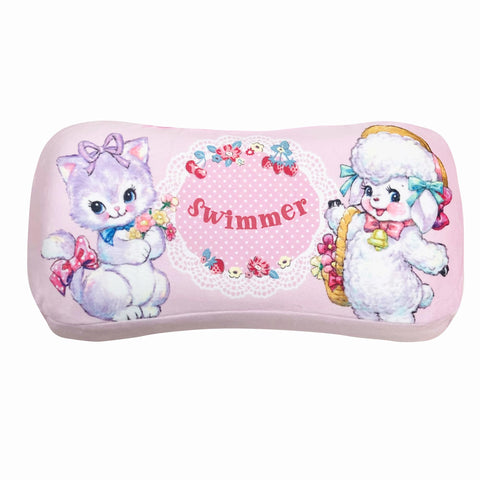 MORIPiLO 4621560 Swimmer Memory Foam Pillow, 6.3 x 13.0 x 3.1 inches (16 x 33 x 8 cm), Lumbar, Backrest, Support, Plush Cushion, Character Goods, Retro Pink, Morishita