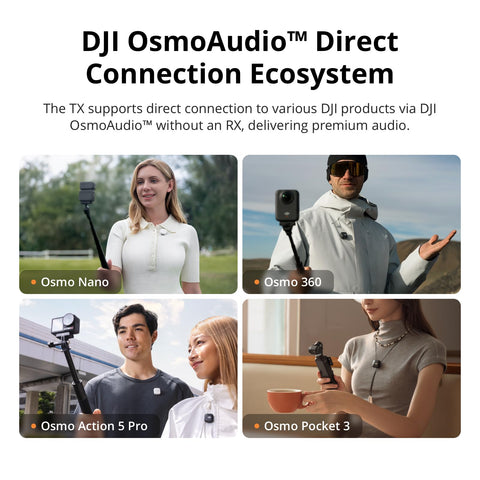 DJI Mic 2 发射器(阴影黑) 智能降噪无线麦克风 14小时内部收录 电池驱动 最长6小时 磁吸式 蓝牙麦克风 Vlog