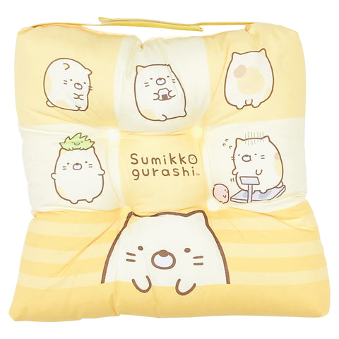 MORIPiLO 4620817 Morishita Sumikko Gurashi Cat Cushion Chair Cushion 11.8 x 11.8 inches (30 x 30 cm), Children, School, Kindergarten, Girl, Character Goods, Yellow