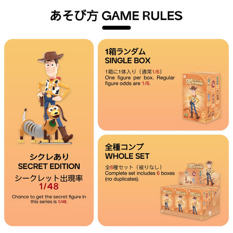 TOP TOY 디즈니 (Disney) 토이 스토리 30주년 기념 시리즈 [1피스] 가챠 가챠 블라인드 박스 피규어 소프트 비닐 PVC 프리미엄 장난감 우디 버즈 캐릭터 수집가를 위한 생일 선물