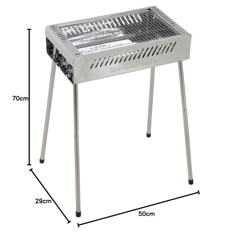 Captain Stag Barbecue Stove, Grill, Bonfire Stand, Barbecue Grill, Steel, Stainless Steel Net