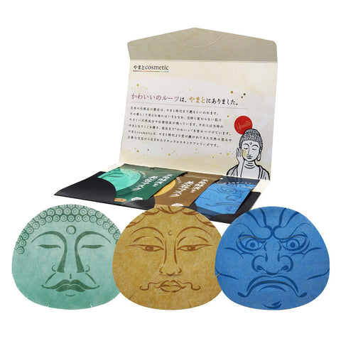 Yamato Cosmetic Face Pack, Buddha Pack, 0.8 fl oz (25 ml), Gift Set, 3 Pieces, Face Mask, Buddha Essence, Natural Moisturizing Beauty Ingredients, Fragrance-free, Color-Free, Mineral Oil Free, Paraben