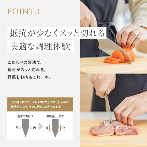 [온라인 독점] Kaiji KAI 소형 산토쿠 나이프 145mm 녹슬지 않는 올 스테인리스 스틸 멀티 나이프, 식기세척기 호환, 간편한 세척, 실버 AB2888
