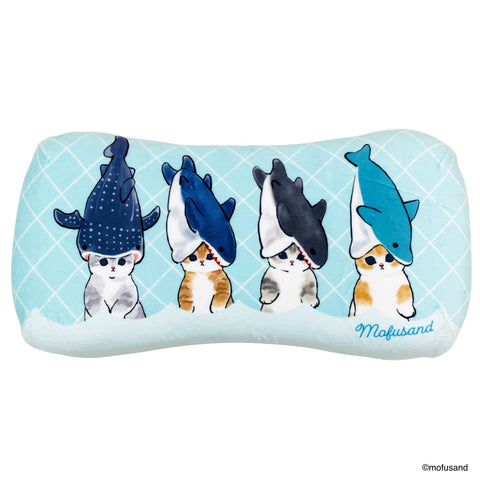 MORIPiLO 4621067 Morishita Memory Foam Pillow, Muffsand, Shark Nyan, 5.9 x 11.8 inches (15 x 30 cm), Lumbar, Backrest, Support, Stuffed Toy, Cushion, Mofusand Character Goods, Blue