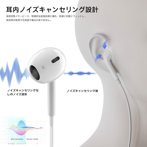 イヤホン タイプc イヤホン【2024新版 iPhone15対応】 有線HiFi クリア通話 イヤホンマイク 快適な装着感 apple type-c 人間工学 usb c 絡み防止 遅延なしタイプシー 重低音 リモコン付き カナル型 小型·軽量 防水 iPhone/Android/Galaxy/iPadなど対応