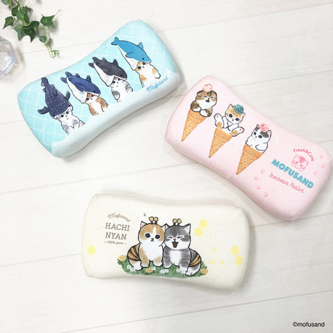 MORIPiLO 4621066 Morishita Memory Foam Pillow, Moffsand, Ice Nyan, 5.9 x 11.8 inches (15 x 30 cm), Lumbar, Backrest, Support, Stuffed Toy, Cushion, Mofusand Character Goods, Pink