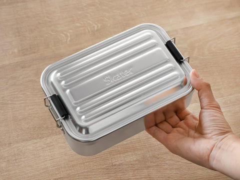 Skater AFT10B-A Aluminum Lunch Box, Fluffs Easily, Large Capacity, 33.8 fl oz (1000 ml), Men’s, Silver