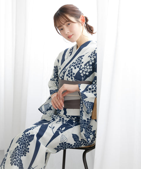 [SOUBIEN] ソウビエン 浴衣 3点 セット セパレート 新二部式浴衣 floro レディース (浴衣/半幅帯/伊達締め)