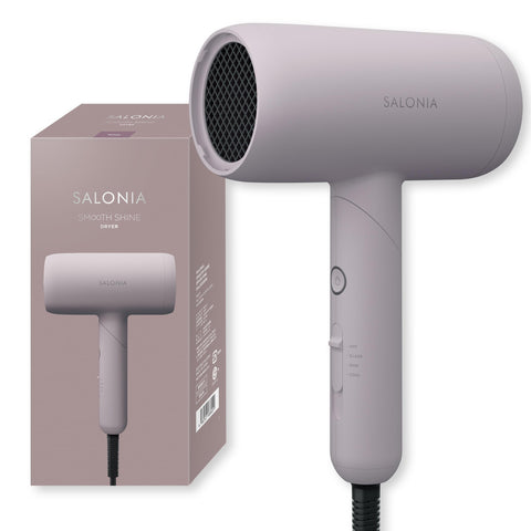 SALONIA Smooth Shine Hair Dryer, High Airflow, Fast Drying, Lightweight, Pink