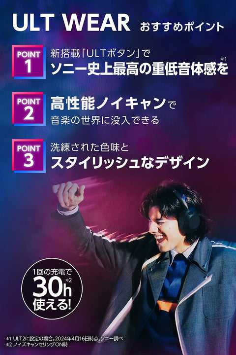 Sony 索尼 无线降噪立体声耳机 WH-ULT900N / ULT WEAR/强劲重低音/Amazon Alexa/提高通话性能/舒适的佩戴感/森林灰色 WHULT900N HC 无线降噪立体声