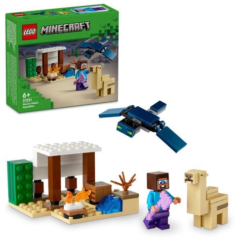 LEGO Minecraft 21251 Steve’s Desert Expedition Minecraft Toy for Kids, Elementary School Students, Camel, Great as Gift, Lego Blocks, Unisex, Ages 5 to 6