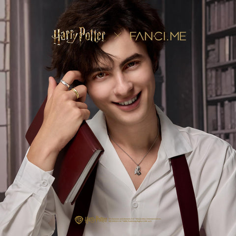 FANCIME x Harry Potter Official Collaboration Women's Men's Ring Gryffindor Slytherin Ravenclaw Hufflepuff Ring Hogwarts Four Dorm Adjustable Ring Open Rig Silver Gold Halloween Christmas Present