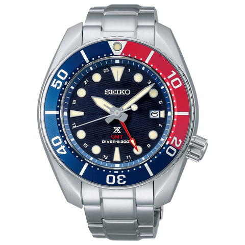 Seiko Watch Prospex Diver SCUBA Solar GMT Wristwatch, silver/blue, 1 piece, Bracelet Type