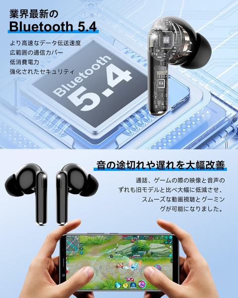 2025 New Release: Wireless Earphones, Bluetooth 5.4 Earphones, V15, Small, Lightweight, Cordless Popular, Up to 36 Hours Playback, ENC Calls, Microphone Included, Automatic Pairing, Type-C Charging