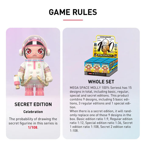 POP MART MEGA SPACE MOLLY 100% 系列4 【1零件】Pop Mate Gachacha 百葉窗 盒裝 手辦 塑膠模型 高級 玩具 PVC 軟乙烯基 原創 角色 生日禮物