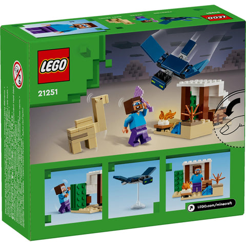LEGO Minecraft 21251 Steve’s Desert Expedition Minecraft Toy for Kids, Elementary School Students, Camel, Great as Gift, Lego Blocks, Unisex, Ages 5 to 6