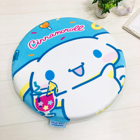 MORIPiLO 座布団 椅子 クッション シナモロール グッズ ぬいぐるみクッション サンリオキャラクターズ 冷感 低反発 ブルー 40x40x4cm まくらのモリシタ 404245