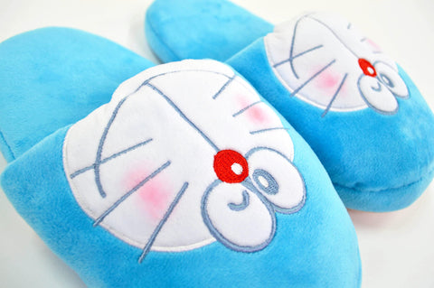 MORIPiLO 4620220 Morishita Slippers, Indoor Shoes, Kids, Women's, Doraemon, Blue, 9.1 - 9.8 inches (23 - 25 cm), Room Shoes, Fluffy Material, Character Goods, Shogakukan