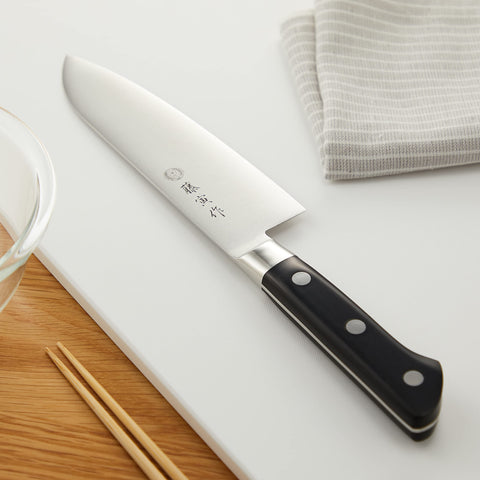 藤寅作 三徳 170mm 日本製 コバルト合金鋼 両刃 肉・魚・野菜と幅広く使える万能包丁 DPコバルト合金鋼割込 口金付 FU-503