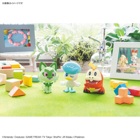 Bandai Spirits Pokemon Plamo Collection Quick!! 18+19+20, Sprigatito, Quaxly & Fuecoco Set, Color-Coded Plastic Model