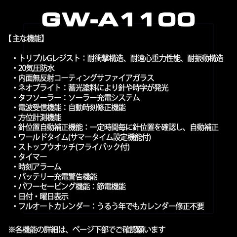 [카시오] 손목시계 G-Shock [국내정품] 그라비티마스터 라디오 웨이브 솔라 GWA11001A3JF 블랙