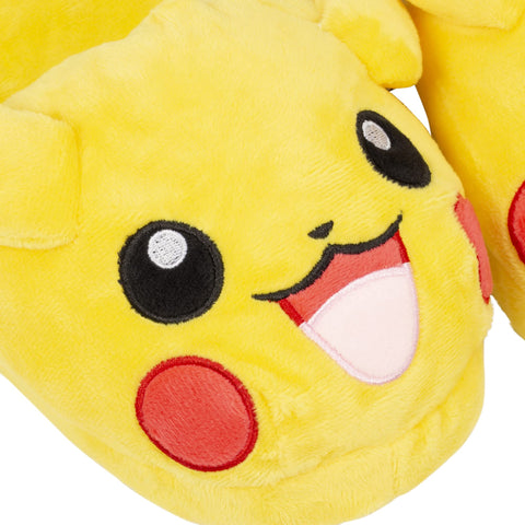 MORIPiLO 4620270 Morishita Slippers, Indoor Shoes, Kids, Women's, Pokemon, Pikachu, Yellow, 9.1 - 9.8 inches (23 - 25 cm), Room Shoes, Fluffy Material, Character Goods, Pokemon