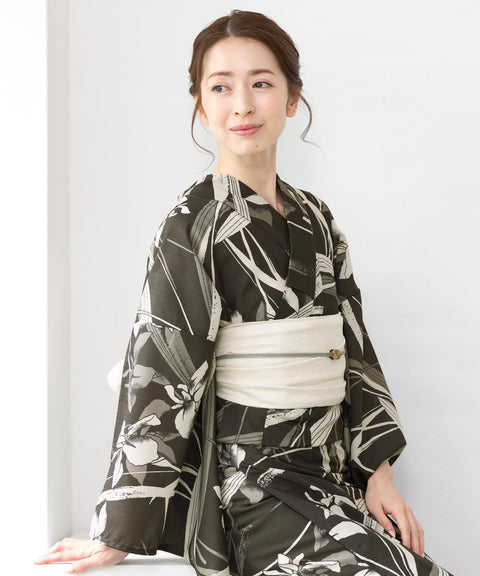 Soubien Floro Women's Yukata Set, 3 Piece Set, Separate, New Two-Part Yukata (Yukata/Band/Date Tight)