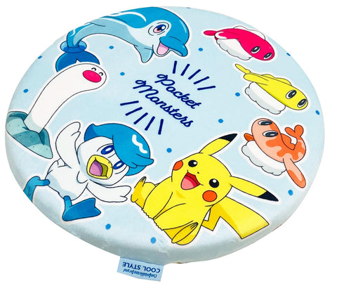 MORIPiLO 4621390 Pokemon Zabuton Chair Cushion, 15.7 x 15.7 inches (40 x 40 cm), Round, Cooling Sensation, Memory Foam, Character Goods, Pokemon Pardea, Blue,