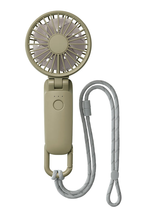 RHYTHM 9ZF040RH05 Handy Fan, 2025 Large Airflow, Silent, 3-Way (Handheld, Neck or Tabletop), 5 Levels of Air Flow, Type-C Compatible, Carabiner & Strap, Small, Portable Fan, Silky Wind Mobile 3.2,